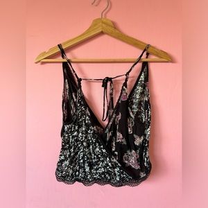 🌷INTIMATELY FREE PEOPLE FLORAL DUO PATTERN LACE BRALETTE TIE TANK TOP🌷